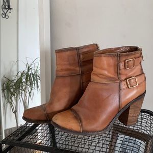 Jessica Simpson Leather Ankle Booties with Buckles